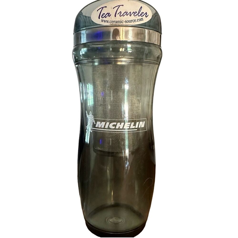 New Michelin Man Logo Tea Traveler Clear Insulated Tumbler